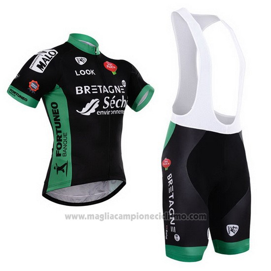 2015 Abbigliamento Ciclismo Seche Nero e Verde Manica Corta e Salopette